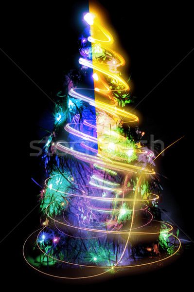 christmas tree from lights Stock photo © jonnysek