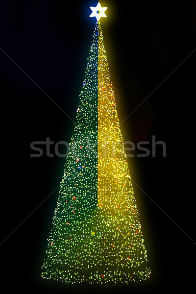 Kerstboom Tsjechische Republiek donkere nacht ontwerp kunst Stockfoto © jonnysek