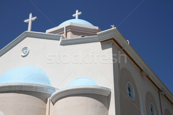 Detay Yunanistan mimari kilise mavi gökyüzü gökyüzü Stok fotoğraf © jonnysek