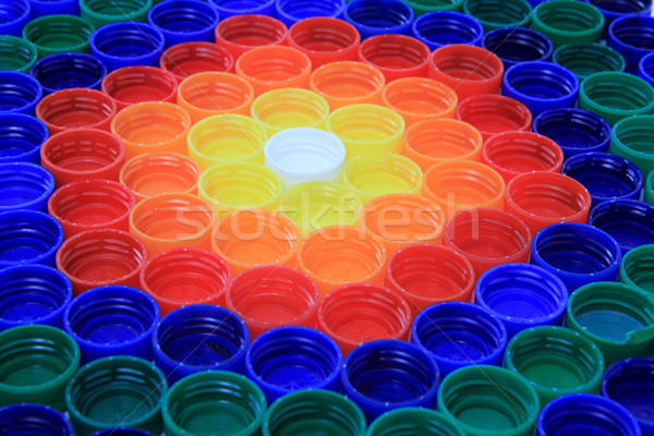 collecting of color pet caps  Stock photo © jonnysek