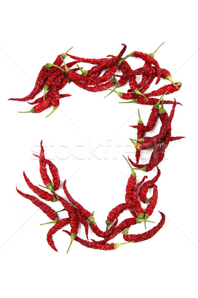 j - alphabet sign from hot chili Stock photo © jonnysek