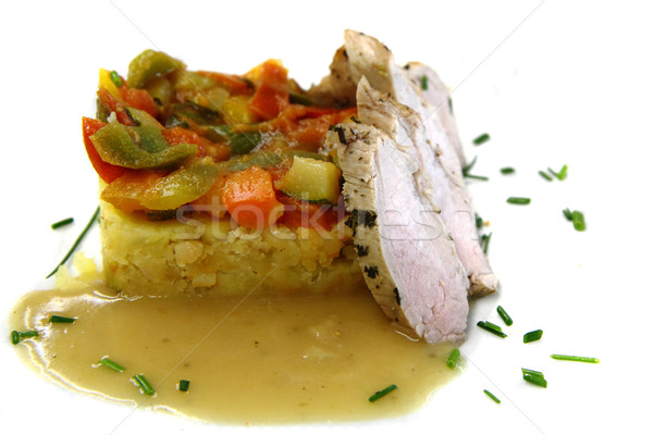 traditional vegetable ratatouille and pig meat  Stock photo © jonnysek