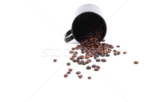 coffee beans in the black pot Stock photo © jonnysek