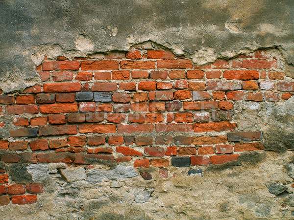 Foto stock: Velho · parede · de · tijolos · textura · fundo · pedra · retro