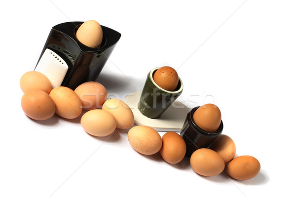 ブラウン 卵 孤立した 白 イースター キッチン ストックフォト © jonnysek