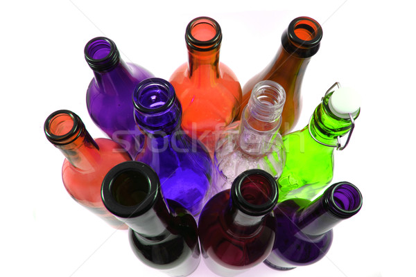 Farbe Glas Flaschen isoliert weiß Bier Stock foto © jonnysek