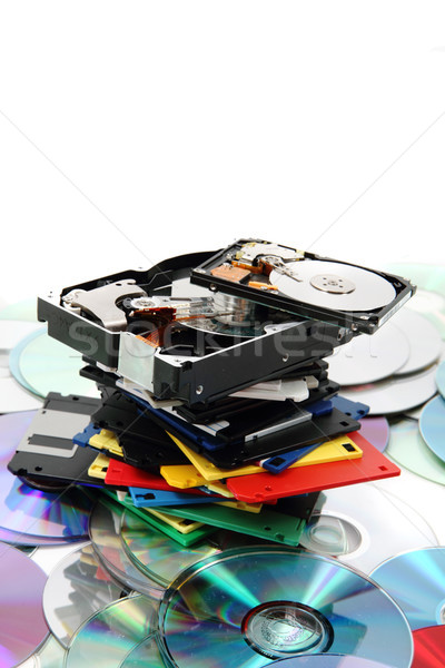 Data background (floppy dissc, dvd, cd-rom, harddrive) Stock photo © jonnysek