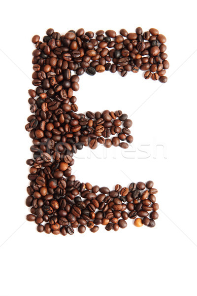 E - alphabet from coffee beans Stock photo © jonnysek