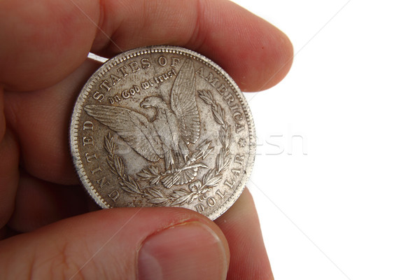 dollar coins in human hand Stock photo © jonnysek