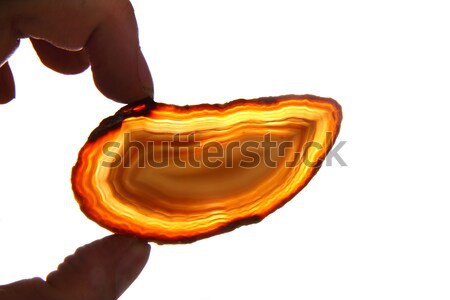 Agate gemme main humaine isolé blanche résumé Photo stock © jonnysek