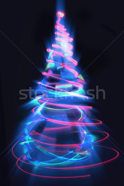 Christmas lichten kerstmis boom abstract kleur Stockfoto © jonnysek