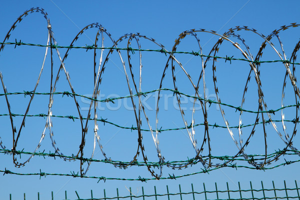 Stock photo: barbed wire background