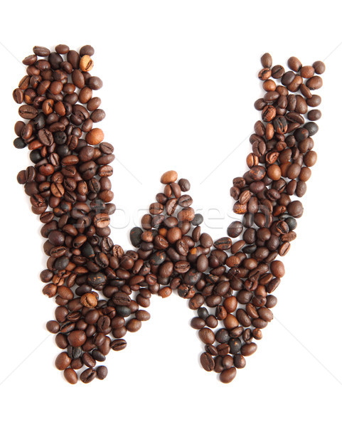 W - alphabet from coffee beans Stock photo © jonnysek