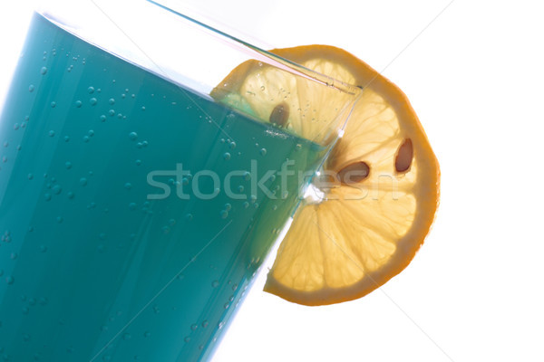 Zdjęcia stock: Pić · niebieski · cytryny · biały · tle · bar