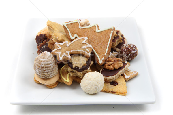 Christmas cookies desserts geïsoleerd witte textuur Stockfoto © jonnysek