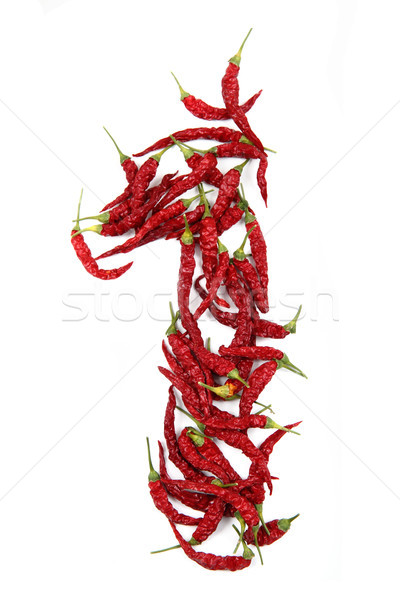Aantal Rood chili geïsoleerd witte voedsel Stockfoto © jonnysek