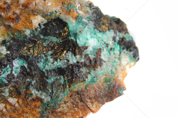 Mineral malachit izolat alb perete Imagine de stoc © jonnysek