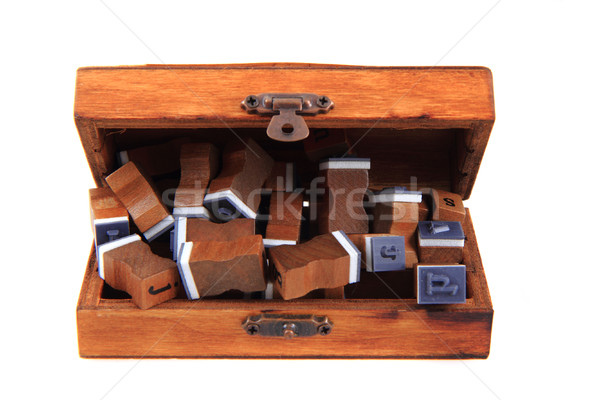 small wooden hand printer Stock photo © jonnysek