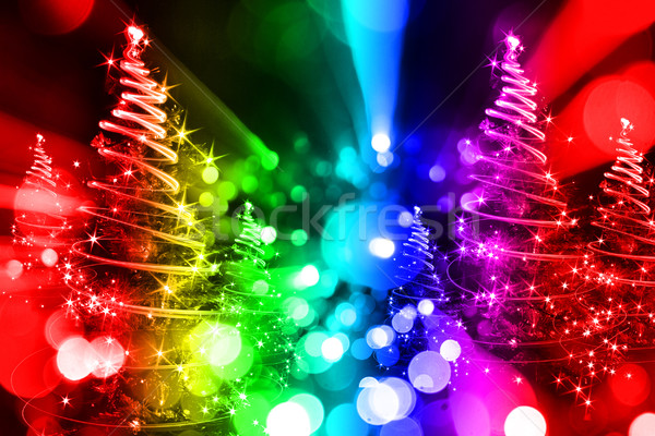 Noël forêt résumé couleur arbre de noël noël [[stock_photo]] © jonnysek