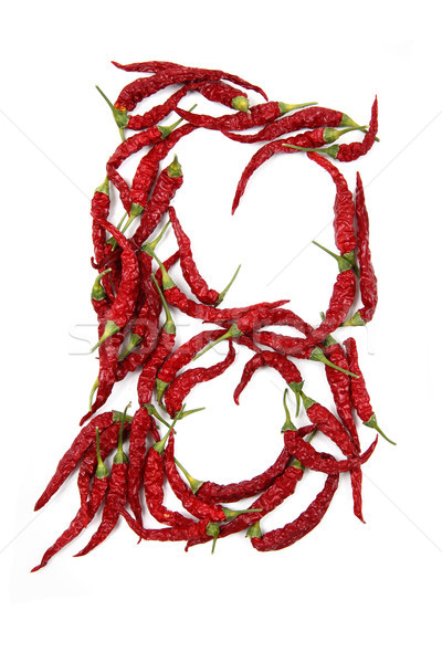 b - alphabet sign from hot chili Stock photo © jonnysek