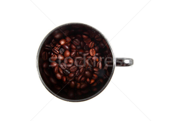coffee beans in the black pot Stock photo © jonnysek