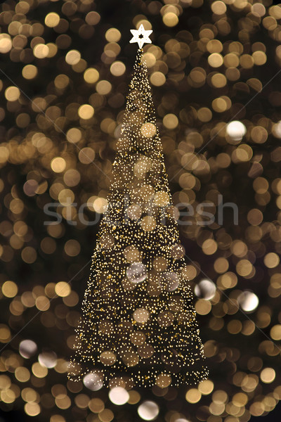 Albero di natale natale albero luci nero neve Foto d'archivio © jonnysek