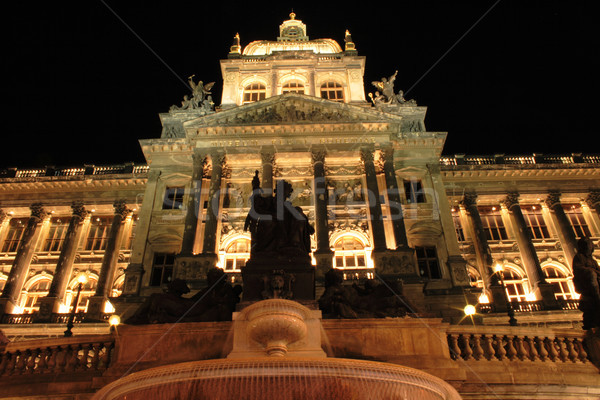 Praga noapte vechi clădirilor constructii lumina Imagine de stoc © jonnysek