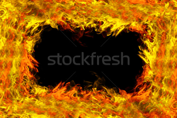 Fiamma fuoco frame isolato nero design Foto d'archivio © jonnysek