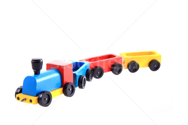Stock photo: old wooden train toy