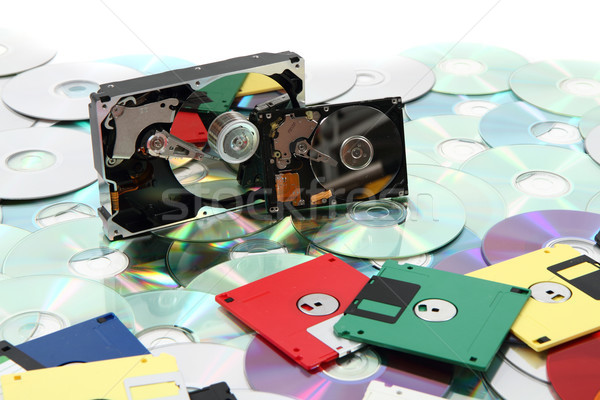  hdd, floppy, dvd and cd-rom  data background Stock photo © jonnysek
