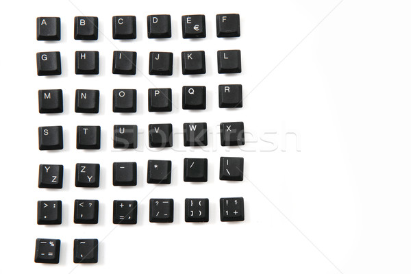 Alfabet toetsenbord sleutels doopvont gemakkelijk borden Stockfoto © jonnysek