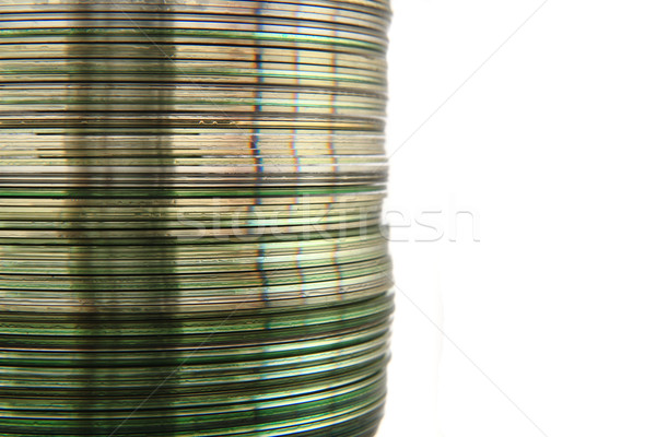 Foto stock: Cd · aislado · blanco · ordenador · tecnología · arco · iris