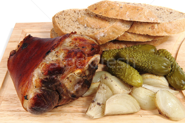 Roasted pork knuckle  Stock photo © jonnysek
