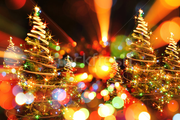 Noel orman soyut renk noel ağacı noel Stok fotoğraf © jonnysek