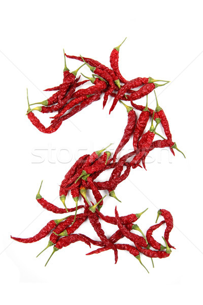 Stock photo: 2 - number from red chili