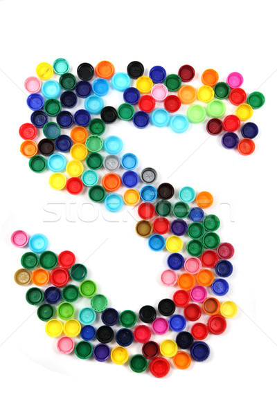 5 - number from the plastic caps Stock photo © jonnysek