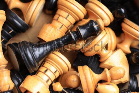 wooden chess set background Stock photo © jonnysek