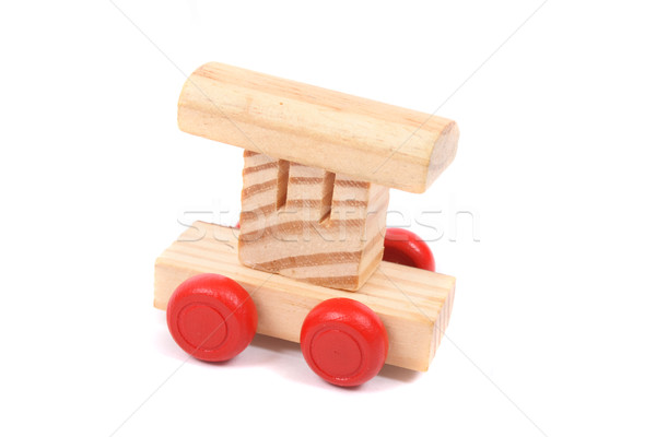 Stock photo: Wood train as toy for children
