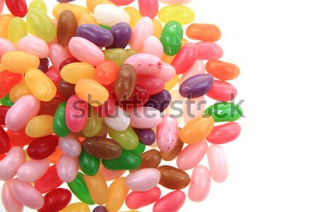 Snoep jelly beans geïsoleerd witte achtergrond oranje Stockfoto © jonnysek