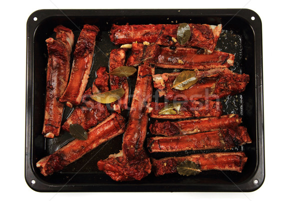 Stock photo: smoked pig ribs 