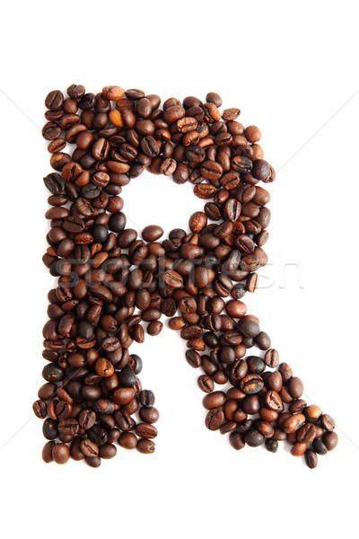 R - alphabet from coffee beans Stock photo © jonnysek