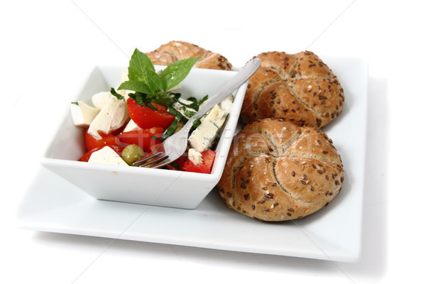 vegetable salad (tomato, basil, olive) Stock photo © jonnysek