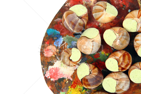 Stock photo: snails as french gourmet food 