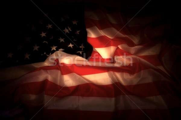 USA flag in the dark Stock photo © jonnysek