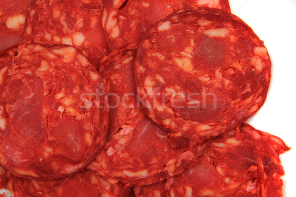 fresh salami background Stock photo © jonnysek