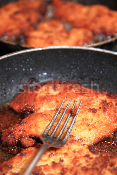 preparing czech schnitzel Stock photo © jonnysek