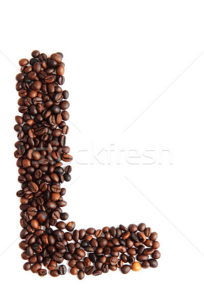 L - alphabet from coffee beans Stock photo © jonnysek