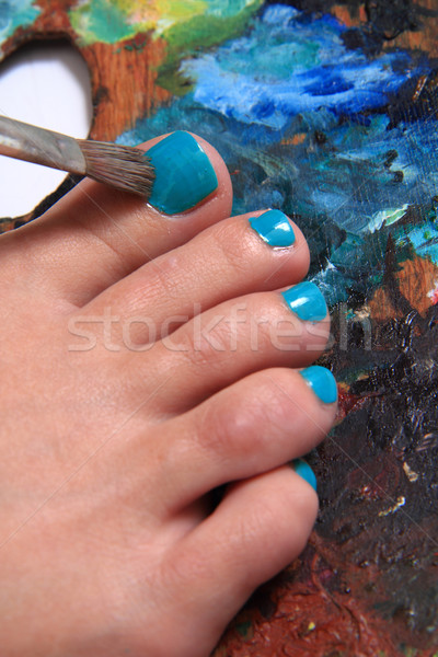 Vrouwen voeten kleuren pedicure mooie gezondheid Stockfoto © jonnysek