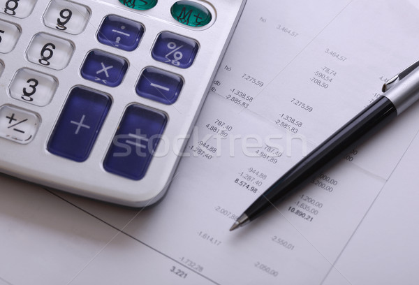Calculator bill and pen Stock photo © joruba