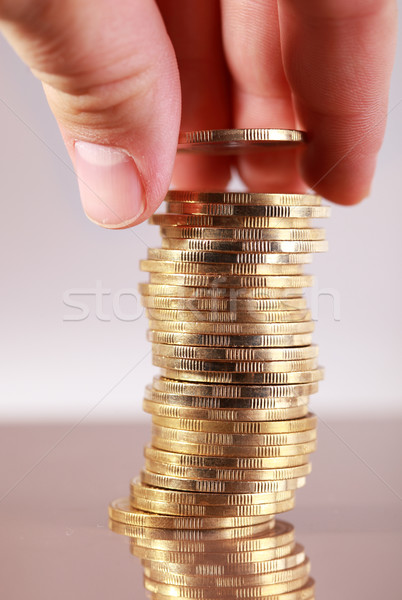 錢 手指 硬幣 銀行 成功 歐元 商業照片 © joruba